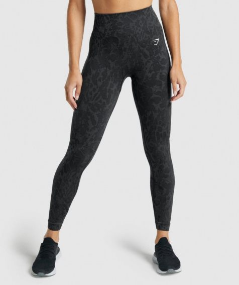 Women's Gymshark Adapt Animal Seamless Leggings Black | CA 1D6N83